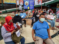 Coronavirus vaccination with AstraZeneca covid-19 vaccine, in Jakarta, Indonesia, on June 14, 2021.  (
