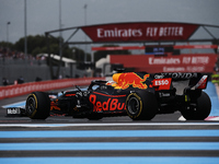 Max Verstappen of Netherlands driving the (33) Red Bull Racing RB16B Honda turn the last corner during the F1 Grand Prix of France at Circui...