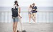 People enjoy the first day without masks in the outdoors in Barcelona, Spain, on june 26,...