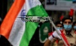 A Drone flies near Indian National Flag during Indian Army's Event in Baramulla, Jammu and...