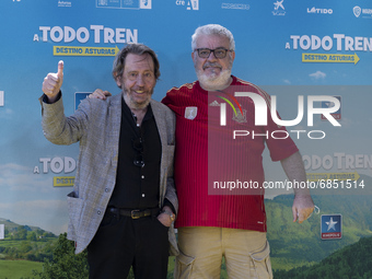 Millán Salcedo y Fernando Conde  attends the A TODO TREN premiere at the Kinépolis cinemas in Madrid July 4, 2021 Spain. (