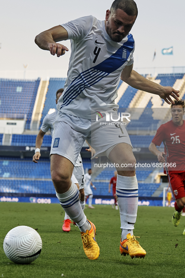 Kyriakos Papadopoulos (NK Lokomotiva Zagreb) of Greece in action during the international friendly match between Norway and Greece at Estadi...