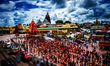 Shree Jagannath temple ditties wooden chariots seen in front of the temple and it is being...