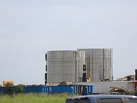 A view of the inner part of SpaceX's build site in Boca Chica, Texas on July 13th, 2021.  (