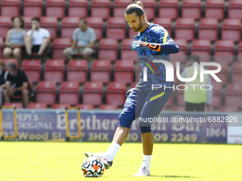 Alfie Whiteman  of Tottenham Hotspur warming up during JE3 Foundation Trophy between Leyton Orient and Tottenham Hotspur at Breyer Group Sta...