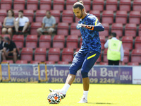 Alfie Whiteman  of Tottenham Hotspur warming up during JE3 Foundation Trophy between Leyton Orient and Tottenham Hotspur at Breyer Group Sta...