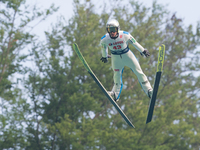 Peter Prevc (SLO) during the Large Hill Competition of FIS Ski Jumping Summer Grand Prix In Wisla, Poland, on July 17, 2021. (