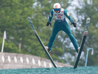 Andreas Granerud Buskum (NOR) during the Large Hill Competition of FIS Ski Jumping Summer Grand Prix In Wisla, Poland, on July 17, 2021. (