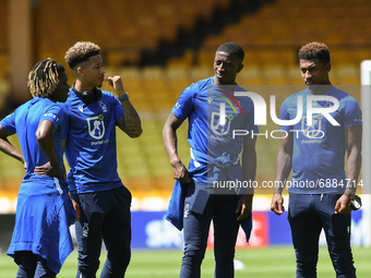 
Alex Mighten, Jordan Lawrence-Gabriel, Tyrese Fornah and Jayden Richardson of Nottingham Forest during the Pre-season Friendly match betwee...