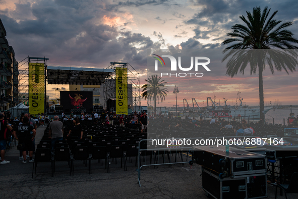 The stage at sunset before the Piero Pelù Concert in Molfetta at Banchina Seminario on 18 July 2021.
On the occasion of the first appointme...