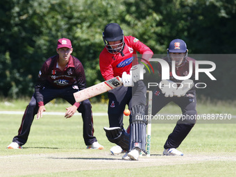 Ronnie Saunders of Hornchurch CC during    Dukes Essex T20 Competition- Semi-Final between Brentwood CC and Hornchurch CC at Toby Howe Cric...