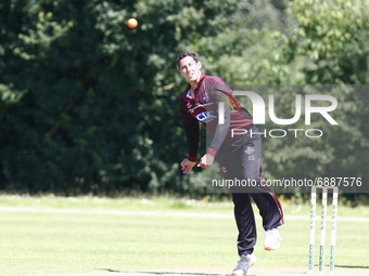  Charlie Griffiths of Brentwood cc during Dukes Essex T20 Competition- Semi-Final between Brentwood CC and Hornchurch CC at Toby Howe Cricke...