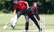 L-R Billy Gordon of Hornchurch CC and Charlie Griffiths of Brentwood cc during Dukes Essex...
