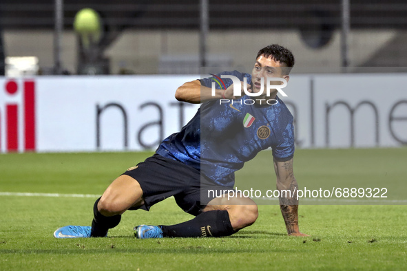 Martin Satriano of FC Internazionale in action during the Pre-Season Friendly match between Lugano and FC Internazionale at Cornaredo Stadiu...