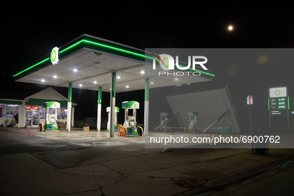 On July 24, 2021, a severe thunderstorm with strong winds uprooted a canopy at a BP gas station in Madison Heights, Michigan while the same...