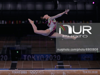 Aiko Sugihara of Japan during women's qualification for the Artistic  Gymnastics final at the Olympics at Ariake Gymnastics Centre, Tokyo, J...