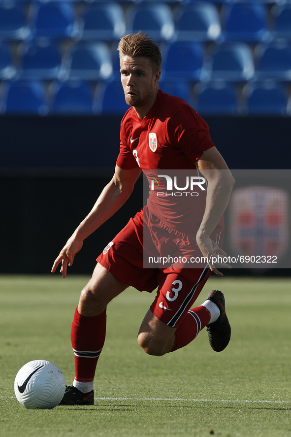 Kristoffer Ajer (Celtic FC) of Norway during the international friendly match between Norway and Greece at Estadio La Rosaleda on June 6, 20...