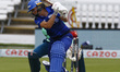 Susie Rowe of London Spirit Women gets bowled out by Dane Van Niekerk of Oval Invincibles...