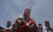 Pre-hispanic ritual with incense and copal during the 696th anniversary of the founding of...