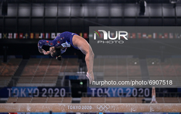 Jordan Chiles of United States of America during women's qualification for the Artistic  Gymnastics final at the Olympics at Ariake Gymnasti...