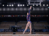 !! during women's qualification for the Artistic  Gymnastics final at the Olympics at Ariake Gymnastics Centre, Tokyo, Japan on July 25, 202...