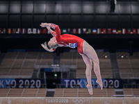 Jade Carey of United States of America during women's qualification for the Artistic  Gymnastics final at the Olympics at Ariake Gymnastics...