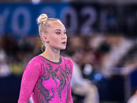 Angelina Melnikova of Russian Olympic Committee during the all around artistic gymnastics final at the Olympics at Ariake Gymnastics Centre,...
