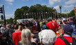 Reverend William Barber II speaks at the Poor People's Campaign Moral Monday demonstration...