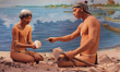 Display depicting the Calusa Indians of Southwest Florida (known as the shell people) on d...