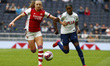 L-R Amelia Hazard of Arsenal  and Jessica Naz of Tottenham Hotspur Women during The Mind S...