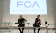 Sergio Marchionne (L)and John Elkan (R)speak at general Meeting of Fiat Shareholders, in T...