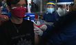 A man receives a dose of the Sinovac vaccine against Covid-19 coronavirus at a the church...