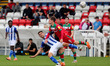 Gavan Holohan of Hartlepool United battles with Walsall's Liam Kinsella   during the Sky B...