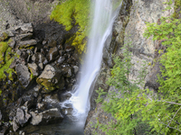 Waterfall in Skaftafell, which belongs to Vatnajkull National park Sunday, August 15, 2021.



(