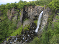 Waterfall in Skaftafell, which belongs to Vatnajkull National park Sunday, August 15, 2021.



(