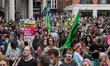 LONDON, UNITED KINGDOM - AUGUST 27, 2021: Environmental activists from Extinction Rebellio...