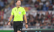 Referee Srdan Jovanovic yells during the UEFA Conference League Play-Offs Second Leg match...