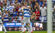    QPR's Lyndon Dykes celebrates his goal with Rob Dickie during the Sky Bet Championship...