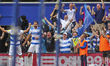   QPR fans celebrate going 2-0 up during the Sky Bet Championship match between Queens Par...
