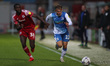  Accrington Stanley's Yeboah Amankwah in action with Barrow's George Williams  during the...