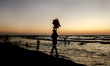 A palestinian man sells Sweets at Gaza Beach During Sunset, on 05, September,2021. amid co...
