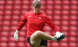 Claudia Moan of Sunderland warms up during the FA Women's Championship match between Sunde...