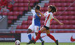 Saffron Jordan of Blackburn Rovers and Neve Herron of Sunderland in action during the FA W...