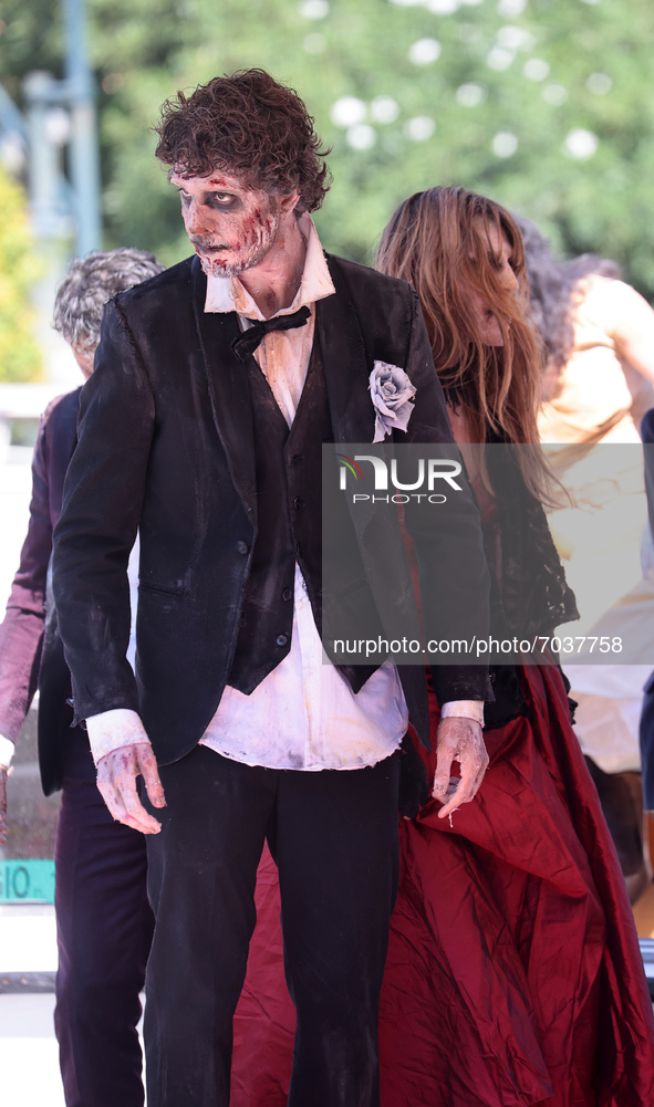 Zombie walk during the 78th Venice International Film Festival on September 06, 2021 in Venice, Italy.  