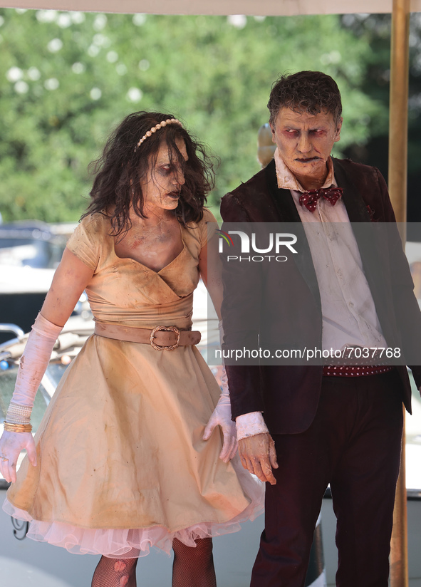 Zombie walk during the 78th Venice International Film Festival on September 06, 2021 in Venice, Italy.  