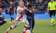  Isaac Palazon Camacho  of Rayo Vallecano (L) and Levante's defender Mickael  Ramon Malsa...