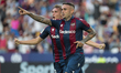 Levante's forward Roger Marti celebrate after scoring the 1-0 goal with his teammate   dur...
