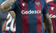 Levante's forward Roger Marti  celebrate after scoring the 1-0 goal with his teammate   du...