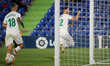 Lucas Perez of Elche CF celebrates his goal during the Liga match between Getafe CF and El...