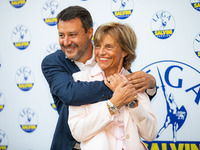 Matteo Salvini and Annarosa Racca attends “Milano Pronta Per Il Futuro” Lega press conference at Palazzo delle Stelline on September 07, 202...